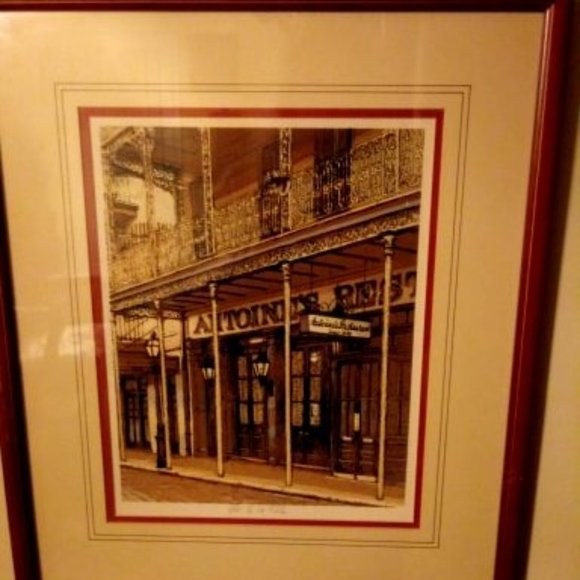 1976 New Orleans Antonie's Restaurant Art piece